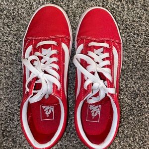 Women’s red low top vans